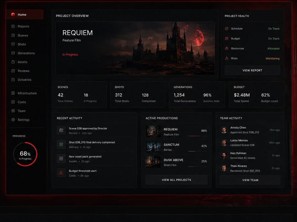 Fallen Cathedral platform control interface concept